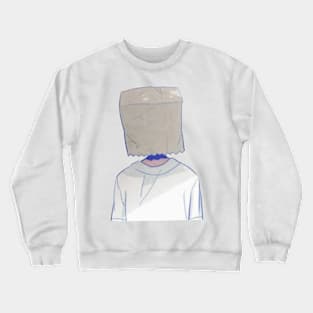 Bag head - BAGMAN- Digital pencil drawing - Colour Crewneck Sweatshirt